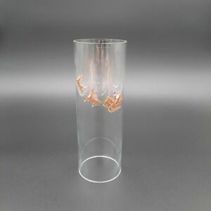 Clear Glass Hurricane Lantern Santa Sleigh Reindeer Christmas Scene 8"‎
